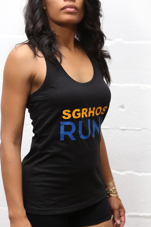 SGRhos RUN racerback tank, black