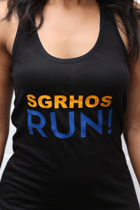 SGRhos RUN racerback tank, black