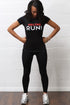 Deltas RUN workout tee, black