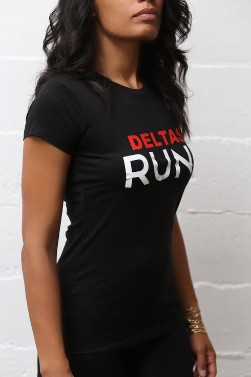 Deltas RUN workout tee, black