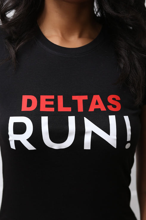 Deltas RUN workout tee, black