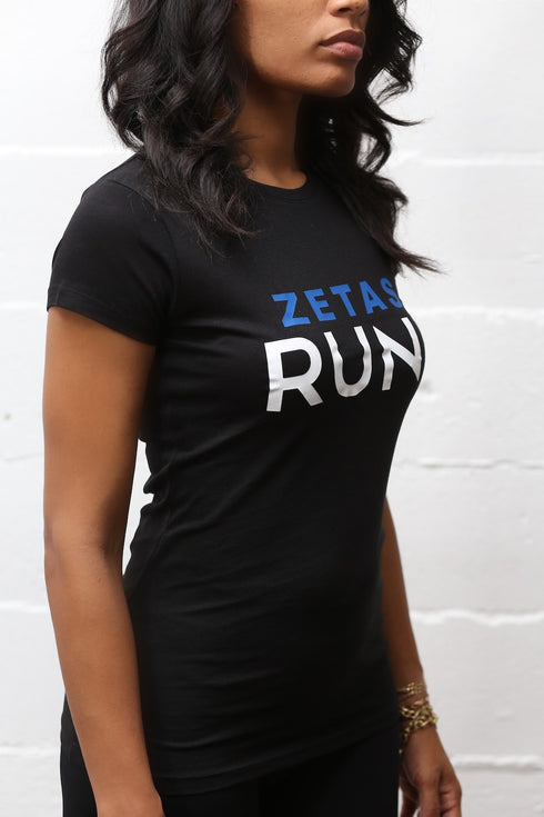 Zetas RUN workout tee, black