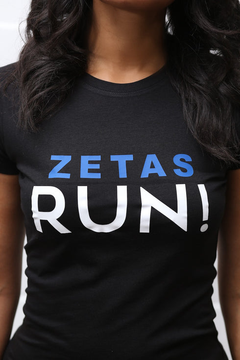 Zetas RUN workout tee, black