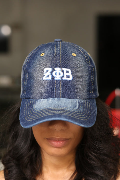 My ΖΦΒ Jeans polo dad cap, dark denim