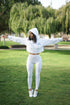 I Said My Soror Zeta cropped hoodie, white