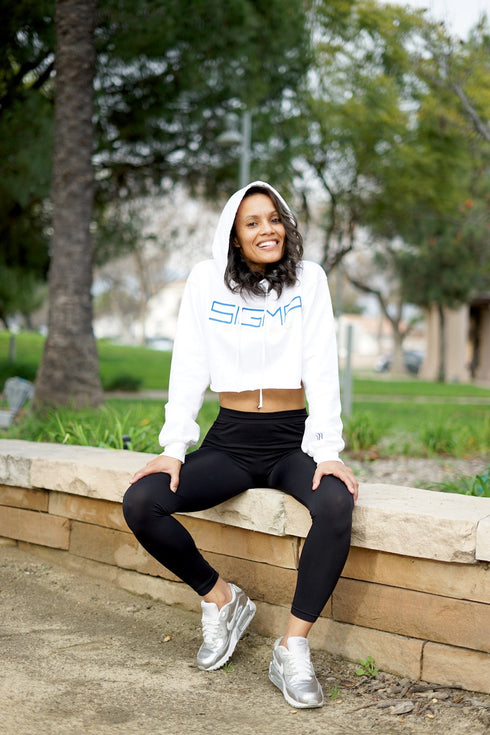 I Said My Soror SGRho cropped hoodie, white