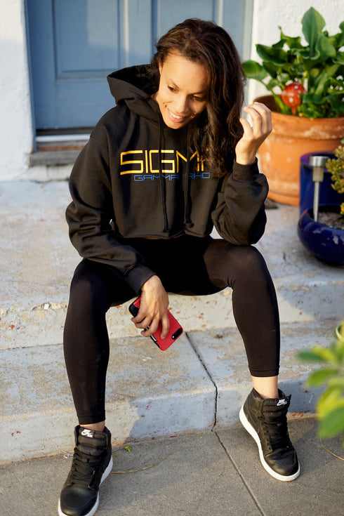 I Said My Soror SGRho cropped hoodie, black