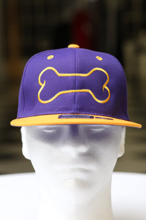 Dawg Bone snapback, purple/gold