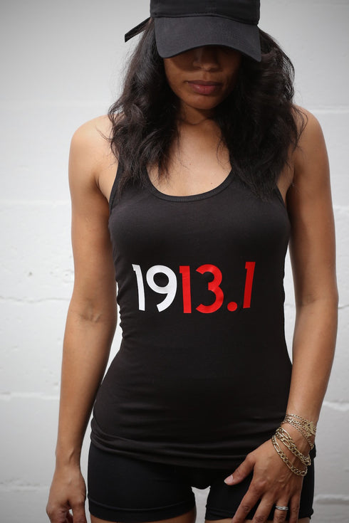 1913.1 Marathoners racerback tank, black
