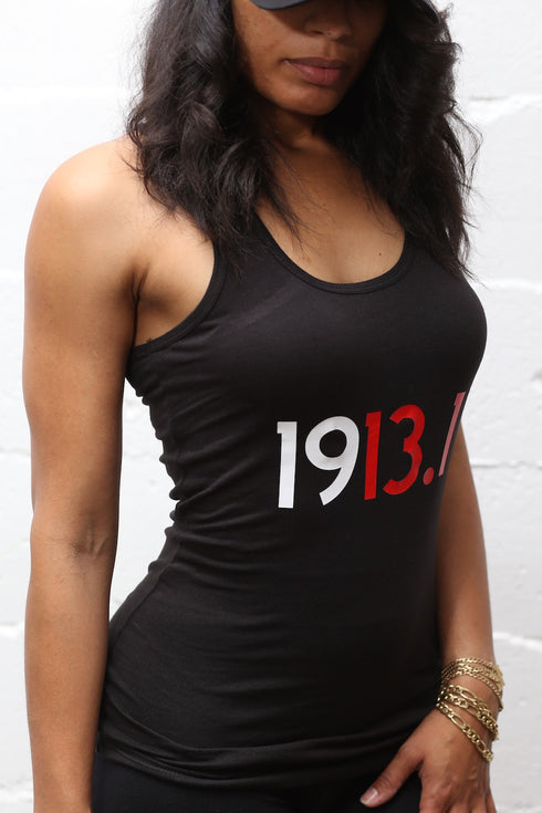 1913.1 Marathoners racerback tank, black