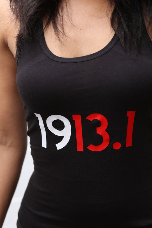 1913.1 Marathoners racerback tank, black