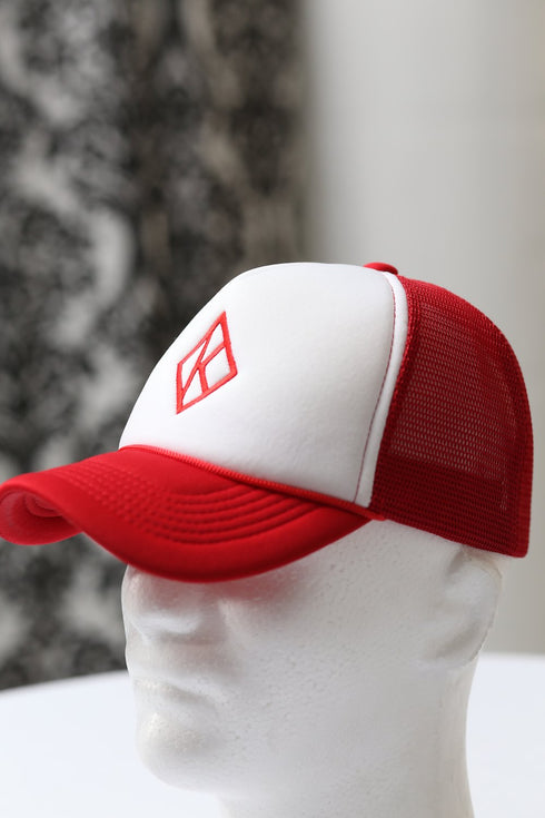 Diamond-K Klassic trucker, red/white