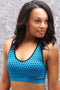 Connected sports bra, turquoise