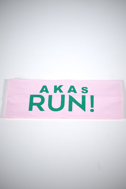 AKAs RUN bondYband Headband extra-wide, light-pink/green