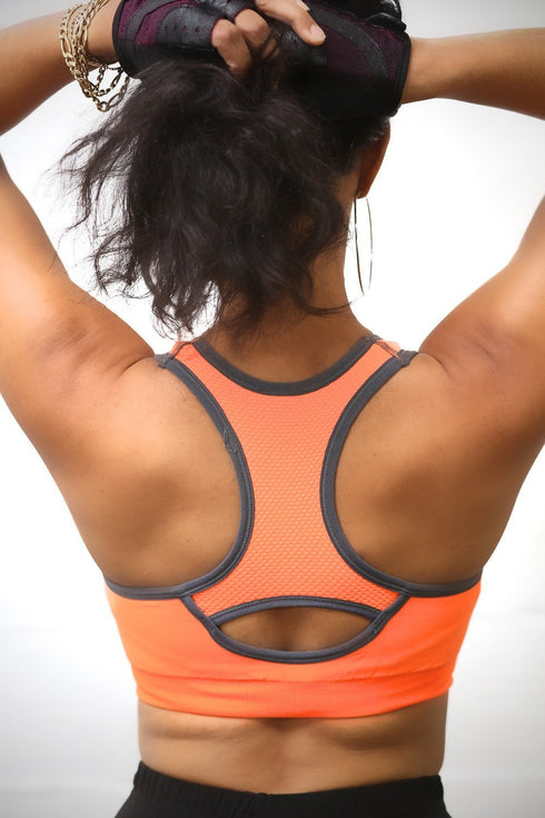 Pain & Pleasure sports bra, orange