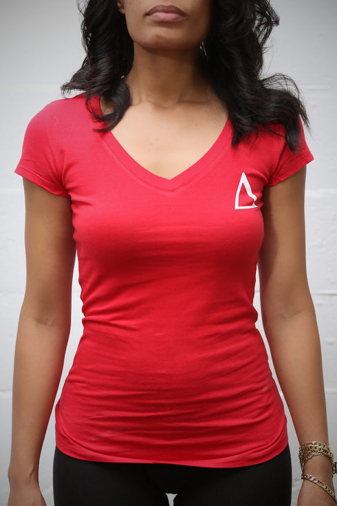 Branded Badge Δ workout tee (v), red