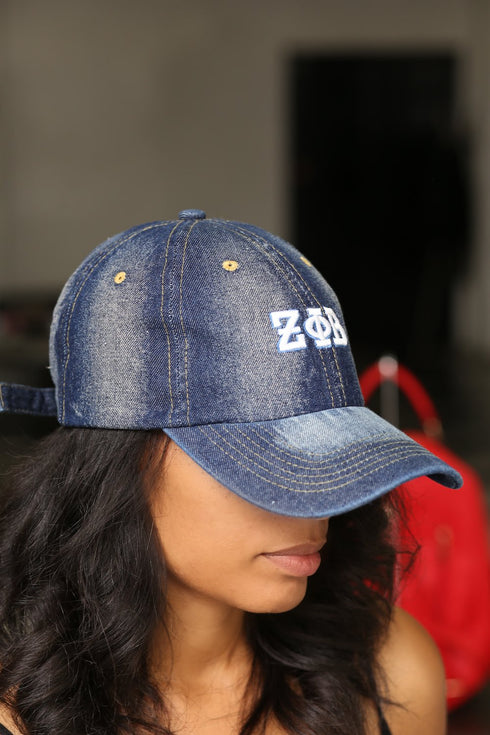My ΖΦΒ Jeans polo dad cap, dark denim