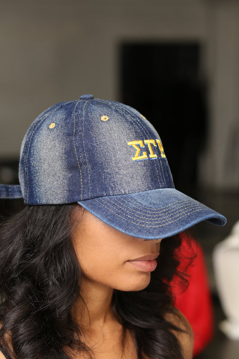 My ΣΓΡ Jeans polo dad cap, dark denim