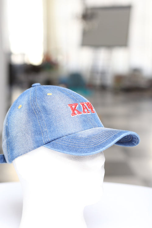 My ΚΑΨ Jeans polo dad cap, light denim