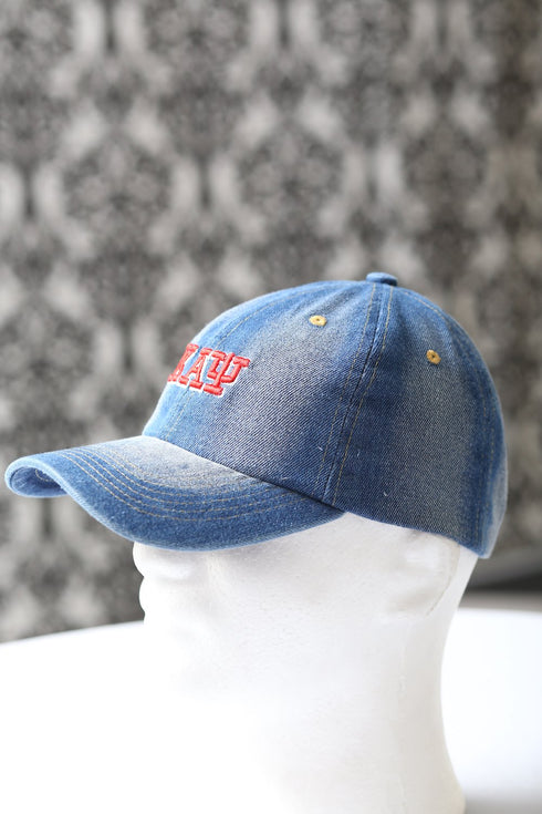 My ΚΑΨ Jeans polo dad cap, light denim