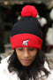 High Goals pom-pom beanie, black/red