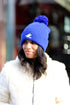 Forever Finer pom-pom beanie, blue