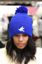 Forever Finer pom-pom beanie, blue