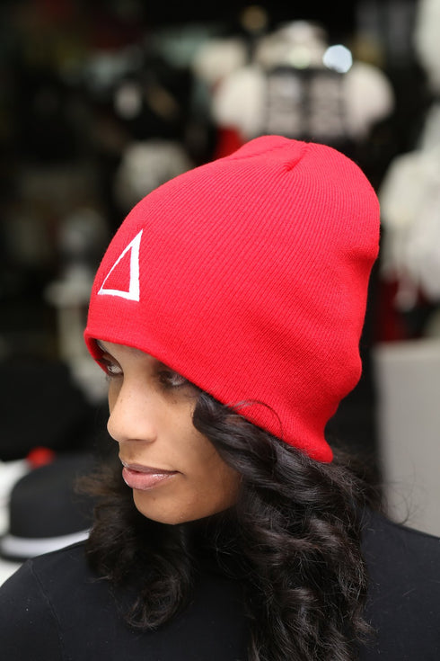 ∆ skullie beanie, red