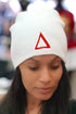 ∆ skullie beanie, white