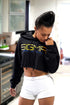 I Said My Soror SGRho cropped hoodie, black