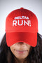 Deltas RUN polo dad cap, red