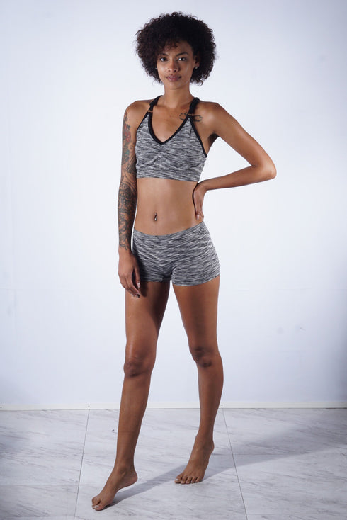 Day Dreamer jersey bra & knicker set, melange grey