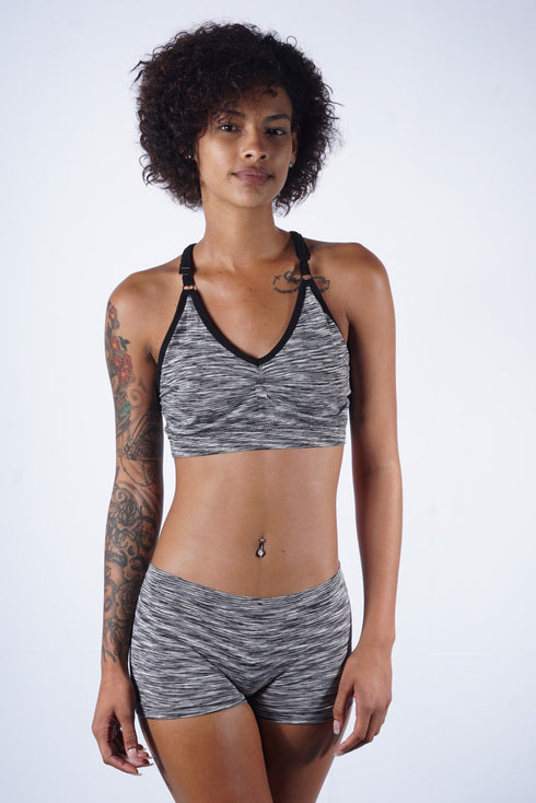 Day Dreamer jersey bra & knicker set, melange grey
