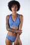 Nighttime Lover jersey bra & knicker set, blue