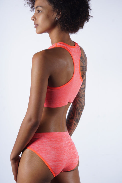Nighttime Lover jersey bra & knicker set, orange