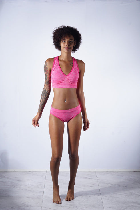 Nighttime Lover jersey bra & knicker set, pink