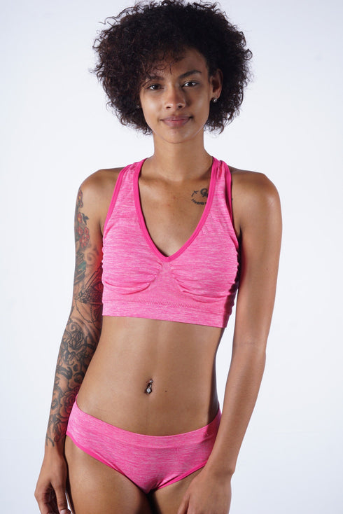 Nighttime Lover jersey bra & knicker set, pink