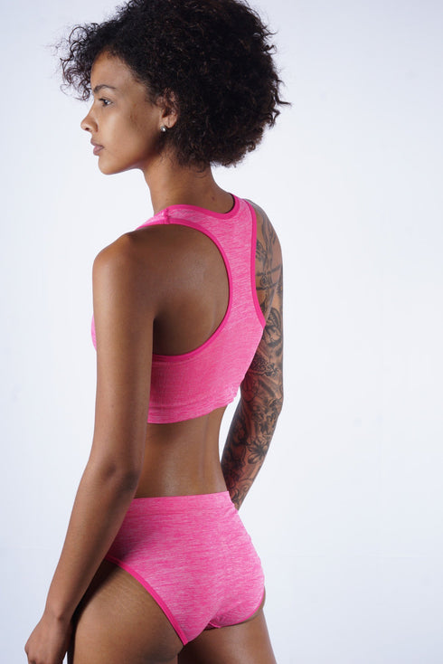 Nighttime Lover jersey bra & knicker set, pink
