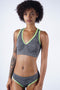 Nighttime Lover jersey bra & knicker set, grey/neon