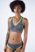 Nighttime Lover jersey bra & knicker set, grey/neon
