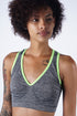 Nighttime Lover jersey bra & knicker set, grey/neon