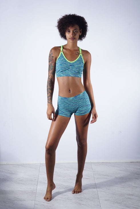 Day Dreamer jersey bra & knicker set, melange light sea green