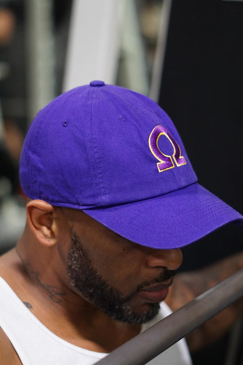 Ω polo dad cap, purple