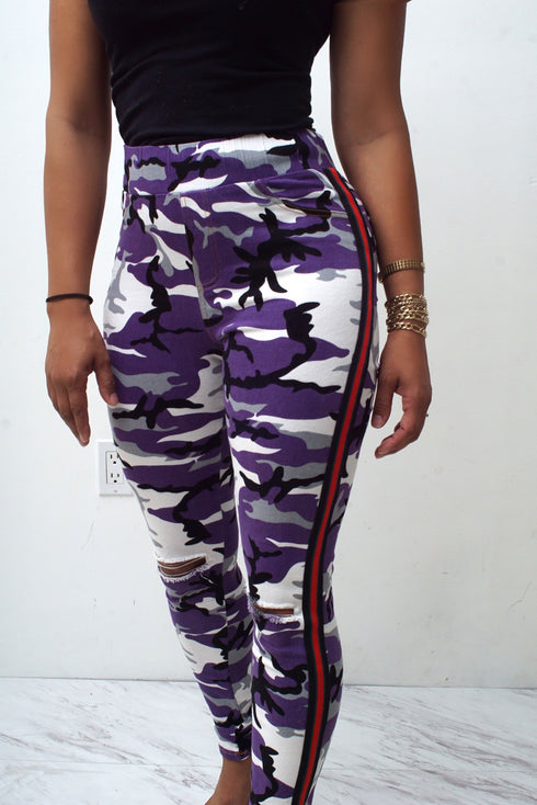 Battle Buddy fit jeans, purple Camouflage
