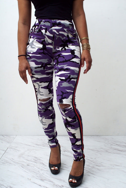 Battle Buddy fit jeans, purple Camouflage