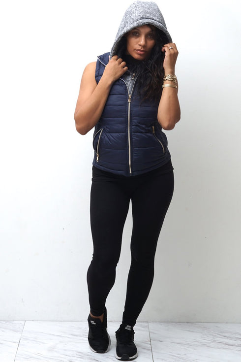 Free & Clear bomber vest, navy