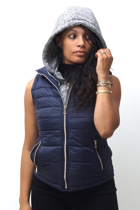 Free & Clear bomber vest, navy