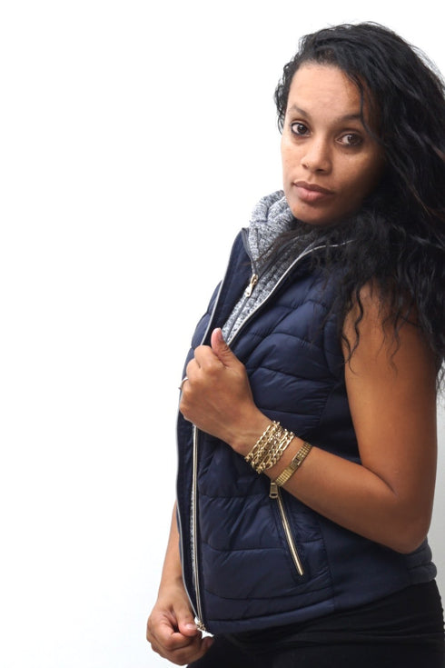 Free & Clear bomber vest, navy