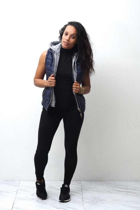 Free & Clear bomber vest, navy