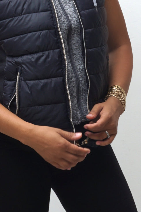 Free & Clear bomber vest, black